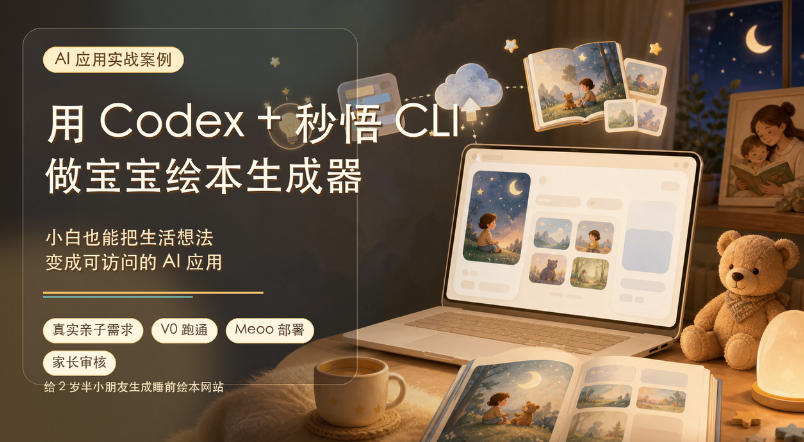 AI应用实战案例,用Codex+秒悟CLl做宝宝绘本生成器,小白也能把生活想法变成可访问的AI应用-91副业网