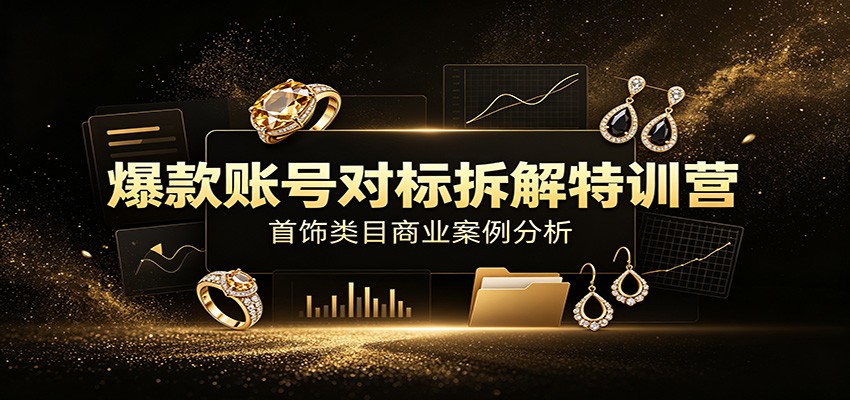 爆款账号对标拆解特训营:首饰类目商业案例分析,配套完整资料内容-91副业网