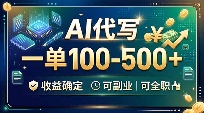 AI代写,一单100-500+,收益确定,可副业可全职-91副业网