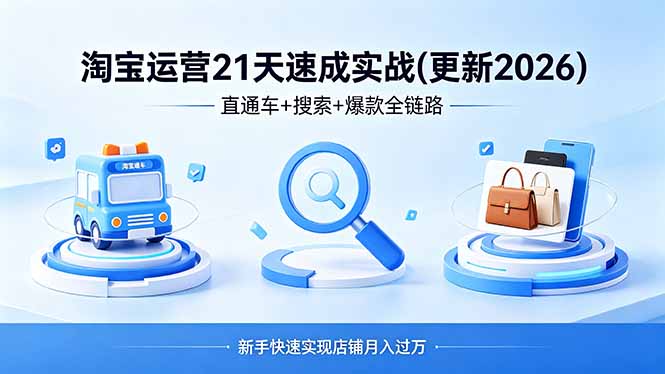 淘宝运营21天速成实战(更新4月-91副业网