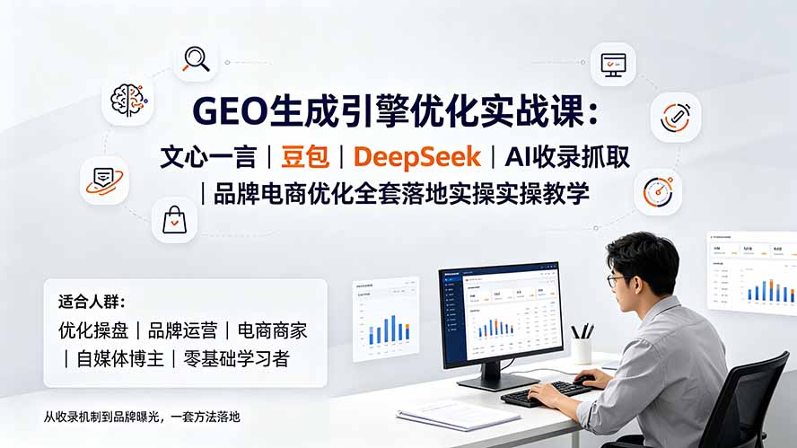 GEO生成引擎优化实战课:文心一言|豆包|DeepSeek|AI收录抓取|品牌电商优化全套落地实操教学-91副业网