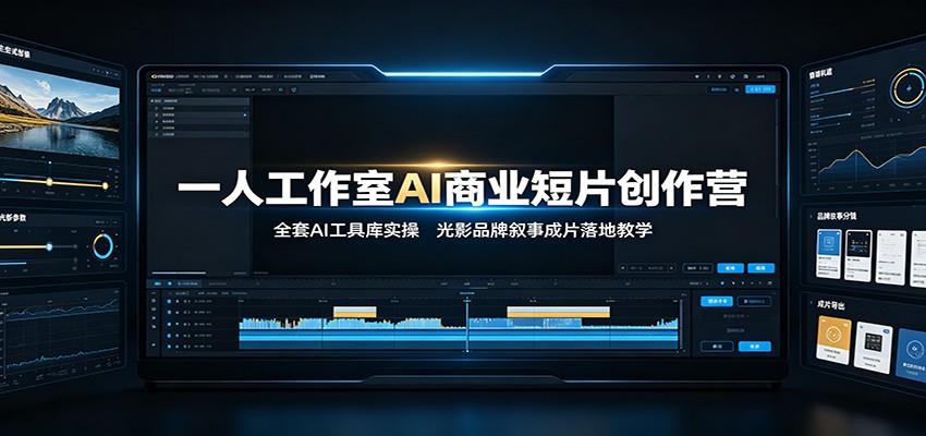 一人工作室AI商业短片创作营:全套AI工具库实操,光影品牌叙事成片落地教学-91副业网