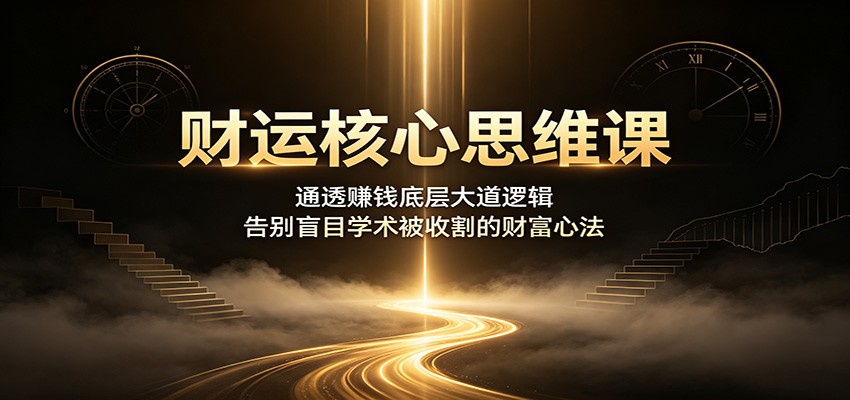 财运核心思维课:通透赚钱底层大道逻辑,告别盲目学术被收割的财富心法-91副业网