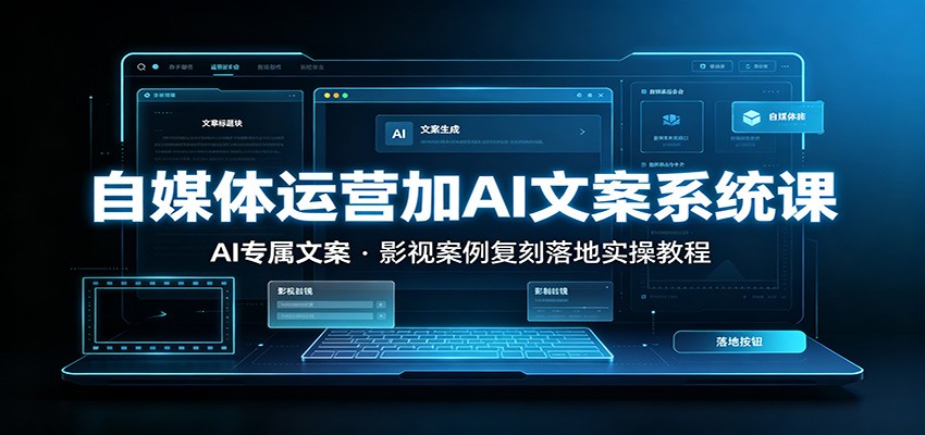 自媒体运营加AI文案系统课：：AI专属文案，影视案例复刻落地实操教程-91副业网