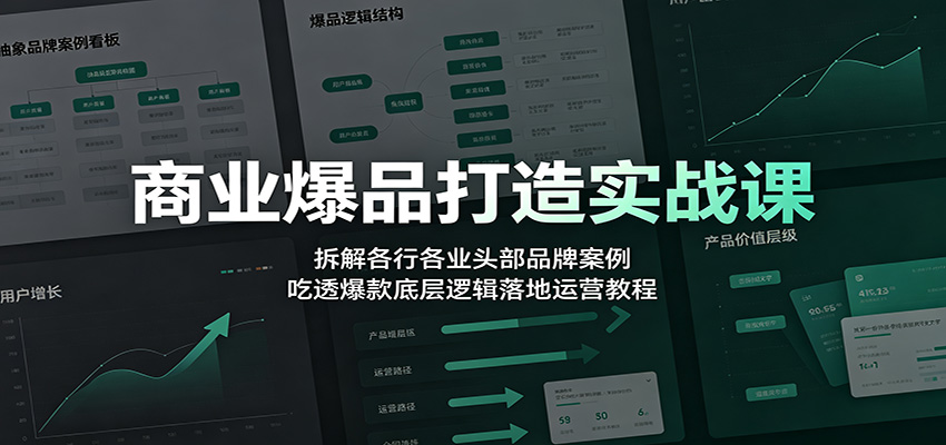 商业爆品打造实战课：拆解各行各业头部品牌案例，吃透爆款底层逻辑落地运营教程-91副业网