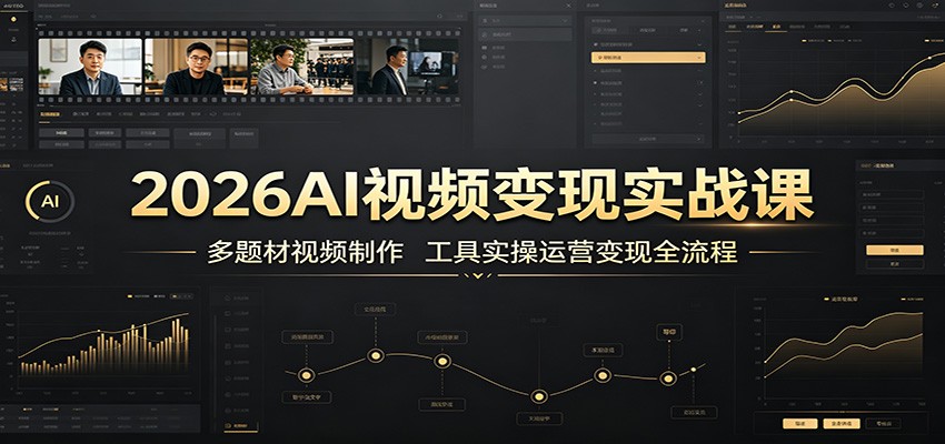 2026AI视频变现实战课：多题材视频制作，工具实操运营变现全流程-91副业网