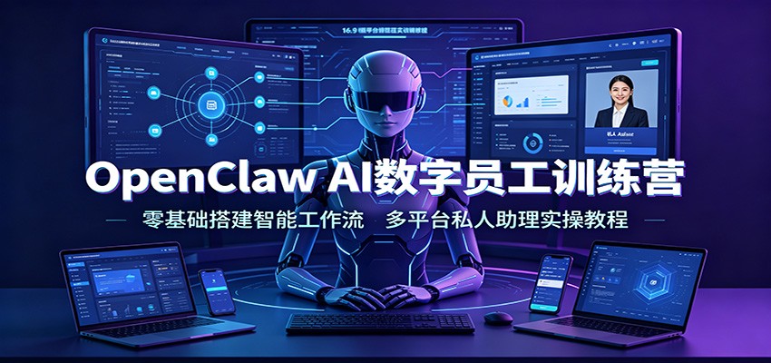 OpenClaw AI数字员工训练营：零基础搭建智能工作流，多平台私人助理实操教程-91副业网