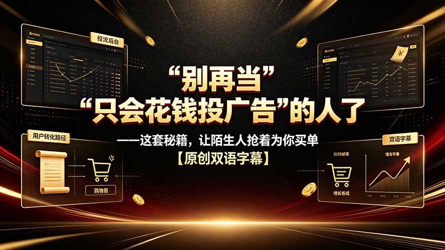 别再当“只会花钱投广告”的人了——这套秘籍，让陌生人抢着为你买单【原创双语字幕】-91副业网
