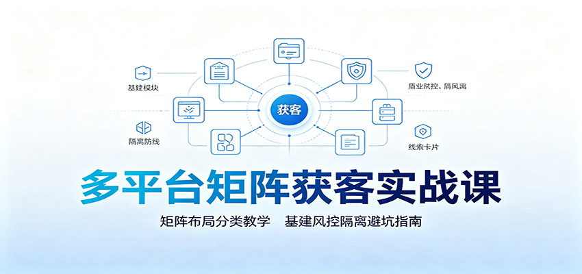 多平台矩阵获客实战课：矩阵布局分类教学，基建风控隔离避坑指南-91副业网