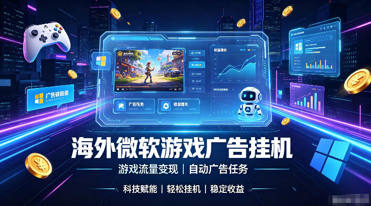 海外游戏广告自动挂G，轻资产海外副业风口，单设备稳定产出500+【揭秘】-91副业网