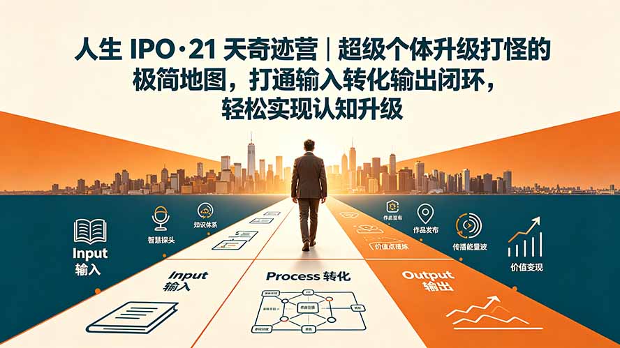 人生 IPO-21 天奇迹营|超级个体升级打怪的极简地图,打通输入转化输出闭环,轻松实现认知升级-91副业网