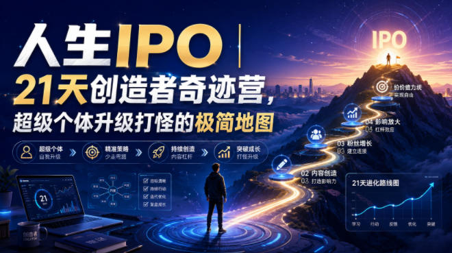 人生IPO︱21天创造者奇迹营,超级个体升级打怪的极简地图-91副业网