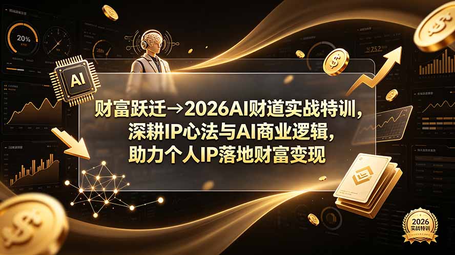 财富跃迁→2026AI财道实战特训,深耕IP心法与AI商业逻辑,助力个人IP落地财富变现-91副业网