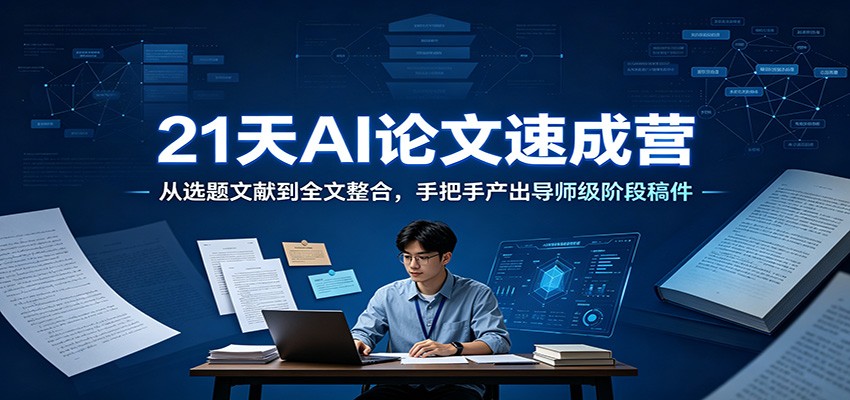 21天AI论文速成营：从选题文献到全文整合，手把手产出导师级阶段稿件-91副业网