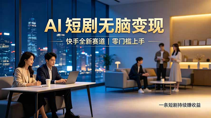 别乱找副业了，快手 AI 短剧零门槛长久被动增收-91副业网