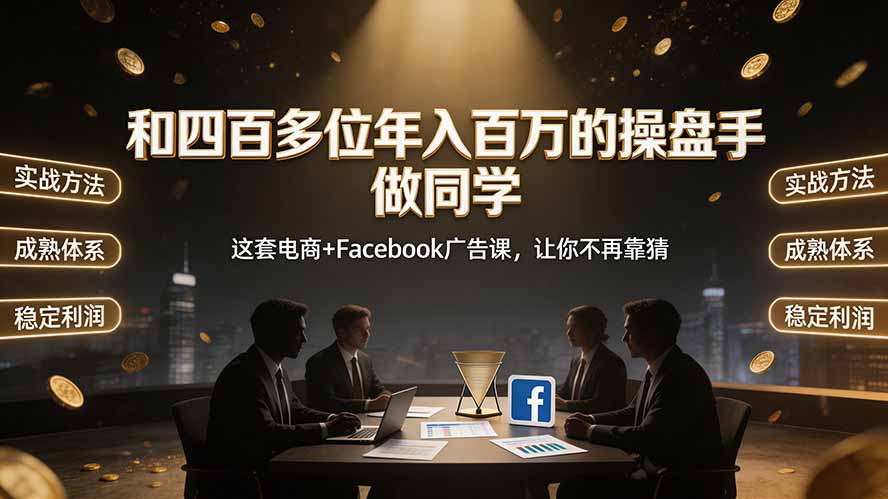 和四百多位年入百万的操盘手做同学——这套电商+Facebook广告课，让你不再靠猜【原创双语字幕】-91副业网