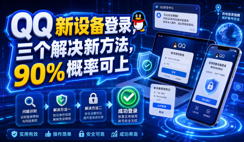 QQ新设备登录,三个解决新方法,90%概率可上-91副业网