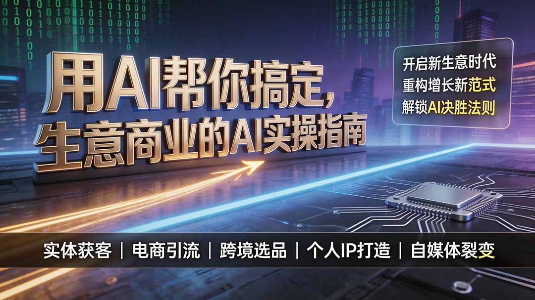 用AI帮你搞定,生意商业的AI实操指南,开启新生意时代,重构增长新范式,解锁AI时代决胜法则-91副业网