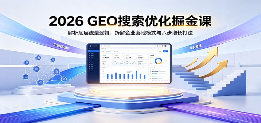 2026 GEO搜索优化掘金课：解析底层流量逻辑，拆解企业落地模式与六步增长打法-91副业网