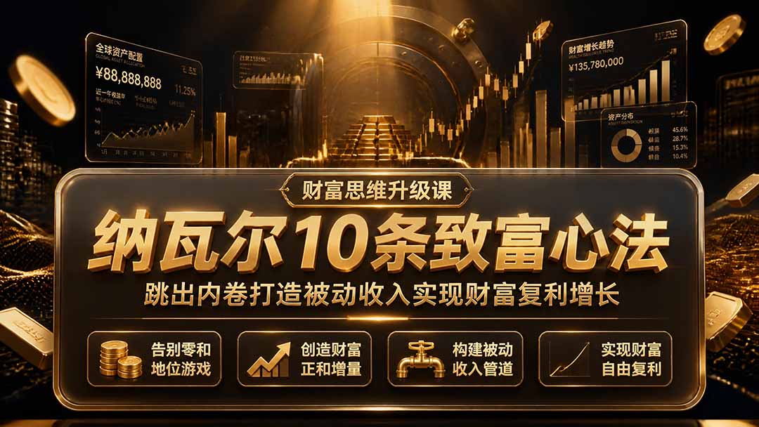 付费文章：纳瓦尔10条致富心法，跳出内卷打造被动收入实现财富复利增长-91副业网