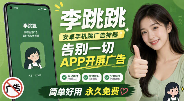 李跳跳内置规则版，安卓手机拒绝app开屏广告，让app更干净-91副业网