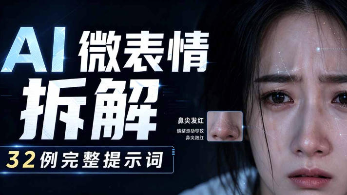 AI微表情拆解提示词合集,精准调控AI角色表情,可直接复用,0基础也能调出影视级表情变化-91副业网