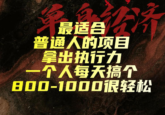 最适合普通人的项目,拿出执行力一个人每天搞个800-1k很轻松【揭秘】-91副业网