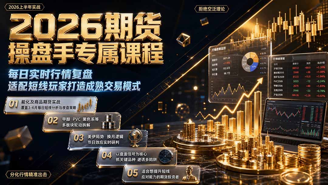 2026期货操盘手专属课程-更新8月,每日实时行情复盘,适配短线玩家打造成熟交易模式-91副业网