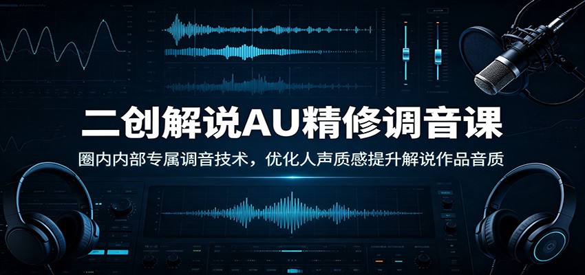 二创解说AU精修调音课：圈内内部专属调音技术，优化人声质感提升解说作品音质-91副业网