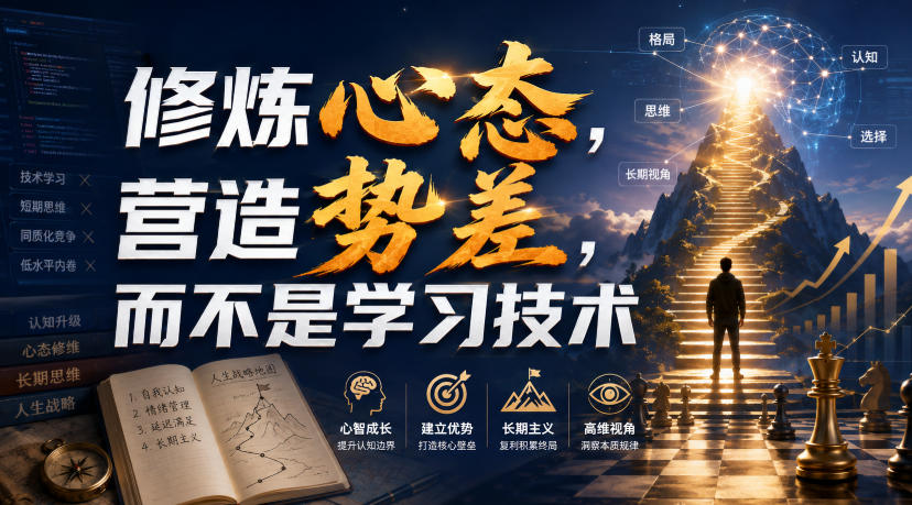 付费文章：修炼心态，营造势差，而不是学习技术-91副业网