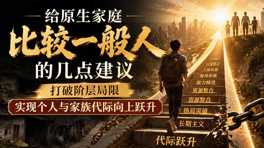 付费文章：给原生家庭比较一般人的几点建议，打破阶层局限，实现个人与家族代际向上跃升-91副业网