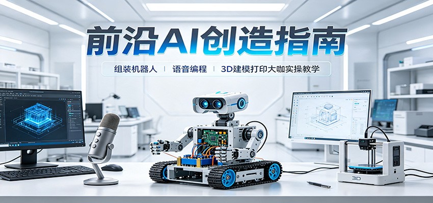 前沿AI创造指南：组装机器人、语音编程、3D建模打印大咖实操教学-91副业网