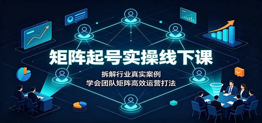 矩阵起号实操线下课：拆解行业真实案例，学会团队矩阵高效运营打法-91副业网