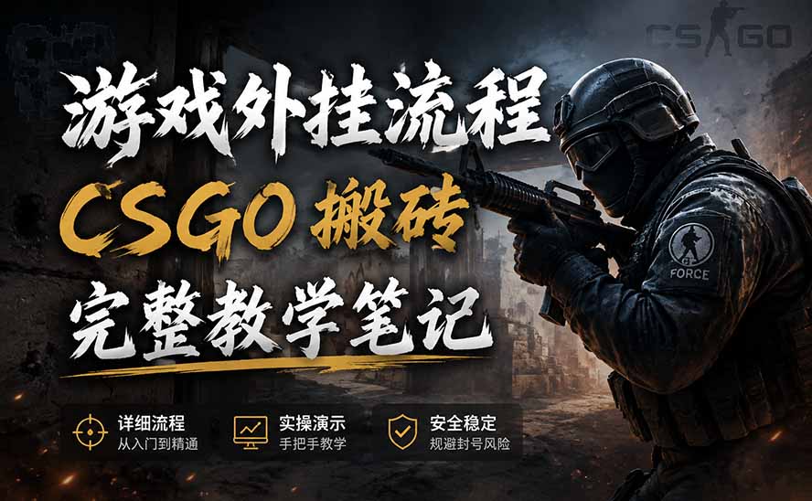 游戏挂机全流程笔记分享，CSGO游戏搬砖，小白看了当天学会见收益-91副业网