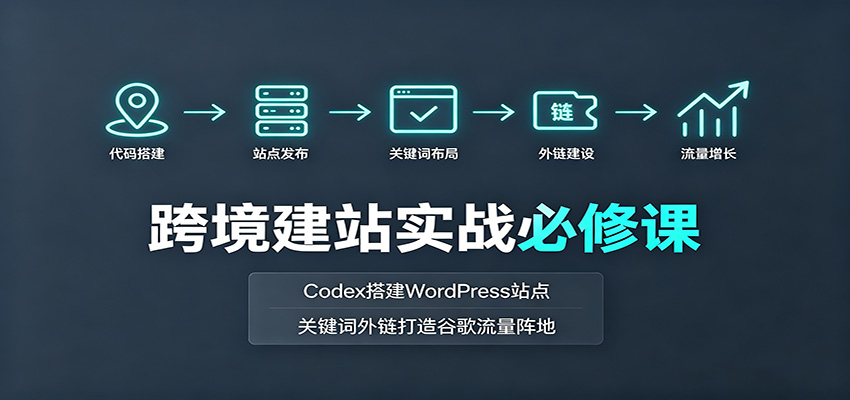 跨境建站实战必修课:Codex搭建WordPress站点,关键词外链打造谷歌流量阵地-91副业网