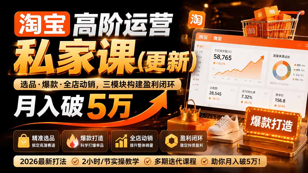 淘宝高阶运营私家课(更新26年-91副业网