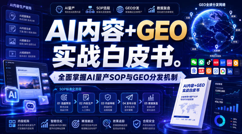 AI内容+GEO实战白皮书，全面掌握AI量产SOP与GEO分发机制【文档】-91副业网