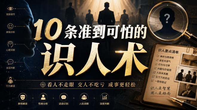 付费文章：10条准到可怕的识人术-91副业网