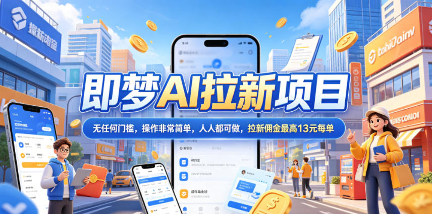 2026年即梦AI拉新项目最新玩法,无任何门槛,操作非常简单,人人都可做,拉新佣金最高13米每单(更新08月07日)-91副业网
