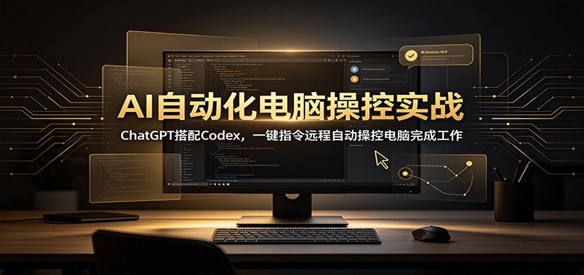 AI自动化电脑操控实战：ChatGPT搭配Codex，一键指令远程自动操控电脑完成工作-91副业网