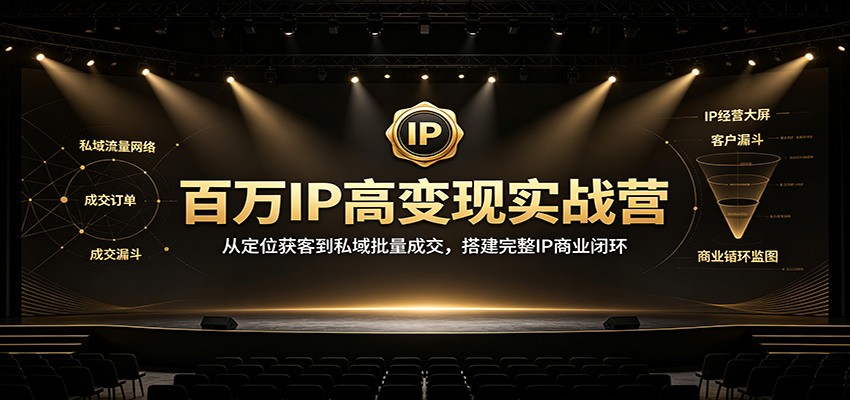 百万IP高变现实战营：从定位获客到私域批量成交，搭建完整IP商业闭环-91副业网