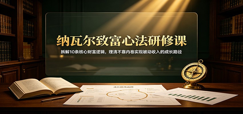 纳瓦尔致富心法研修课：拆解10条核心财富逻辑，理清不靠内卷实现被动收入的成长路径-91副业网