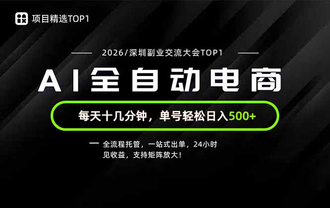 副业精选TOP1，全流程托管，24小时见收益，单号轻松日入500+-91副业网