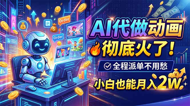 AI代做动画，彻底火了！全程派单不用愁，小白也能月入2W-91副业网