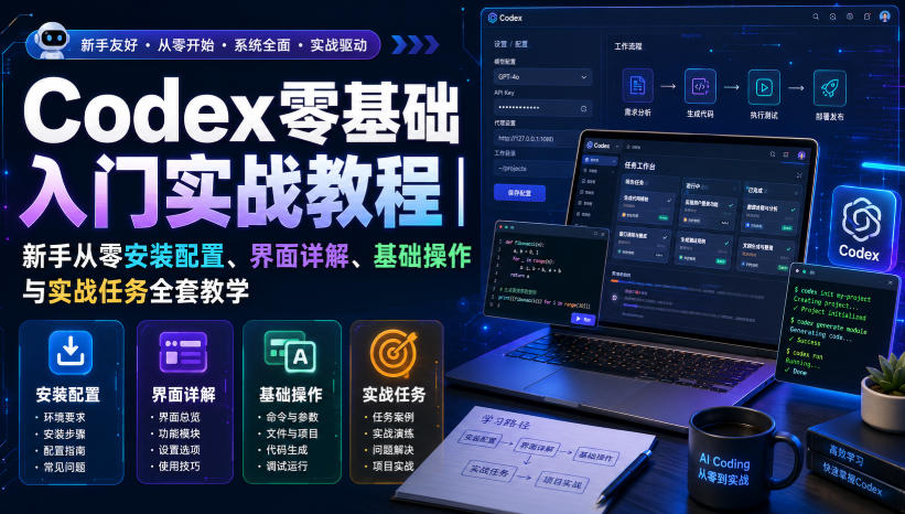 Codex零基础入门实战教程｜新手从零安装配置、界面详解、基础操作与实战任务全套教学-91副业网