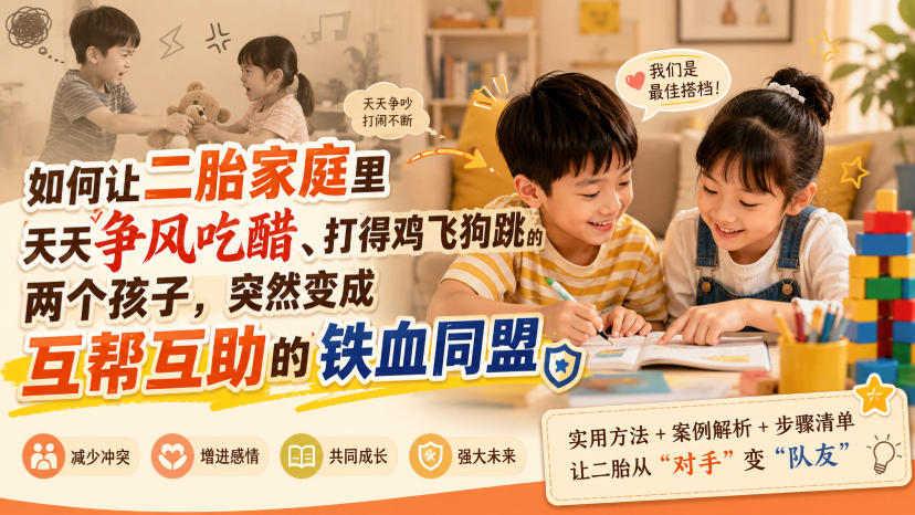 付费文章：如何让二胎家庭里天天争风吃醋、打得鸡飞狗跳的两个孩子，突然变成互帮互助的铁血同盟？-91副业网