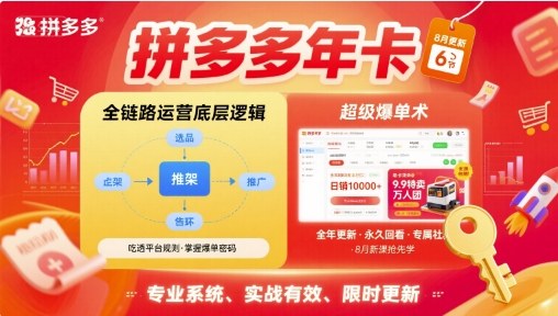 拼多多年卡,拼多多全链路运营底层逻辑,超级爆单术【更新26年8月】-91副业网