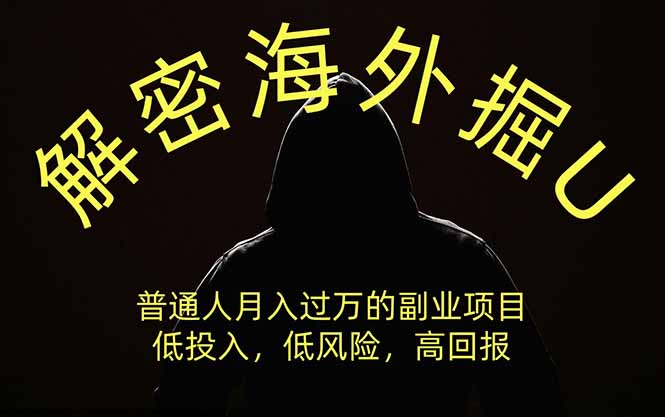 解密海外掘U，普通人月入过万的副业项目，低投入、低风险高回报，没有之一-91副业网