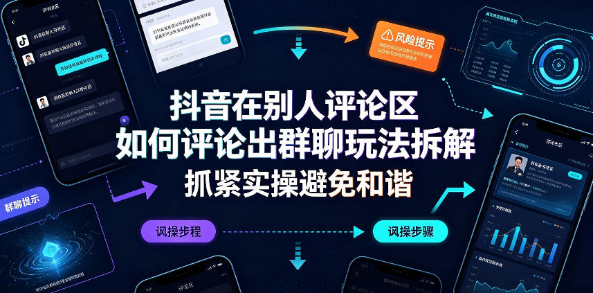 抖音在别人评论区如何评论出群聊玩法拆解,抓紧实操避免和谐-91副业网