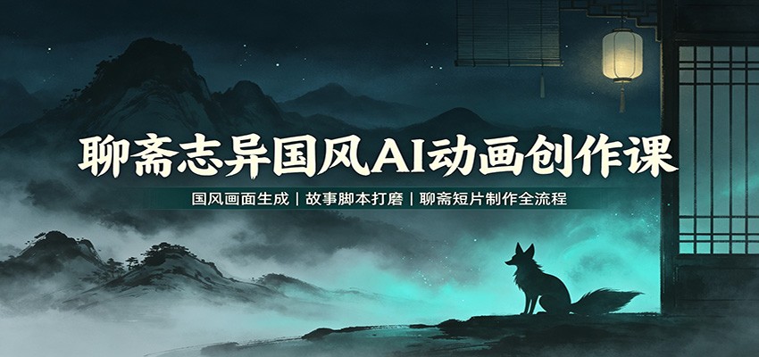 聊斋志异国风AI动画创作课:国风画面生成,故事脚本打磨,聊斋短片制作全流程-91副业网